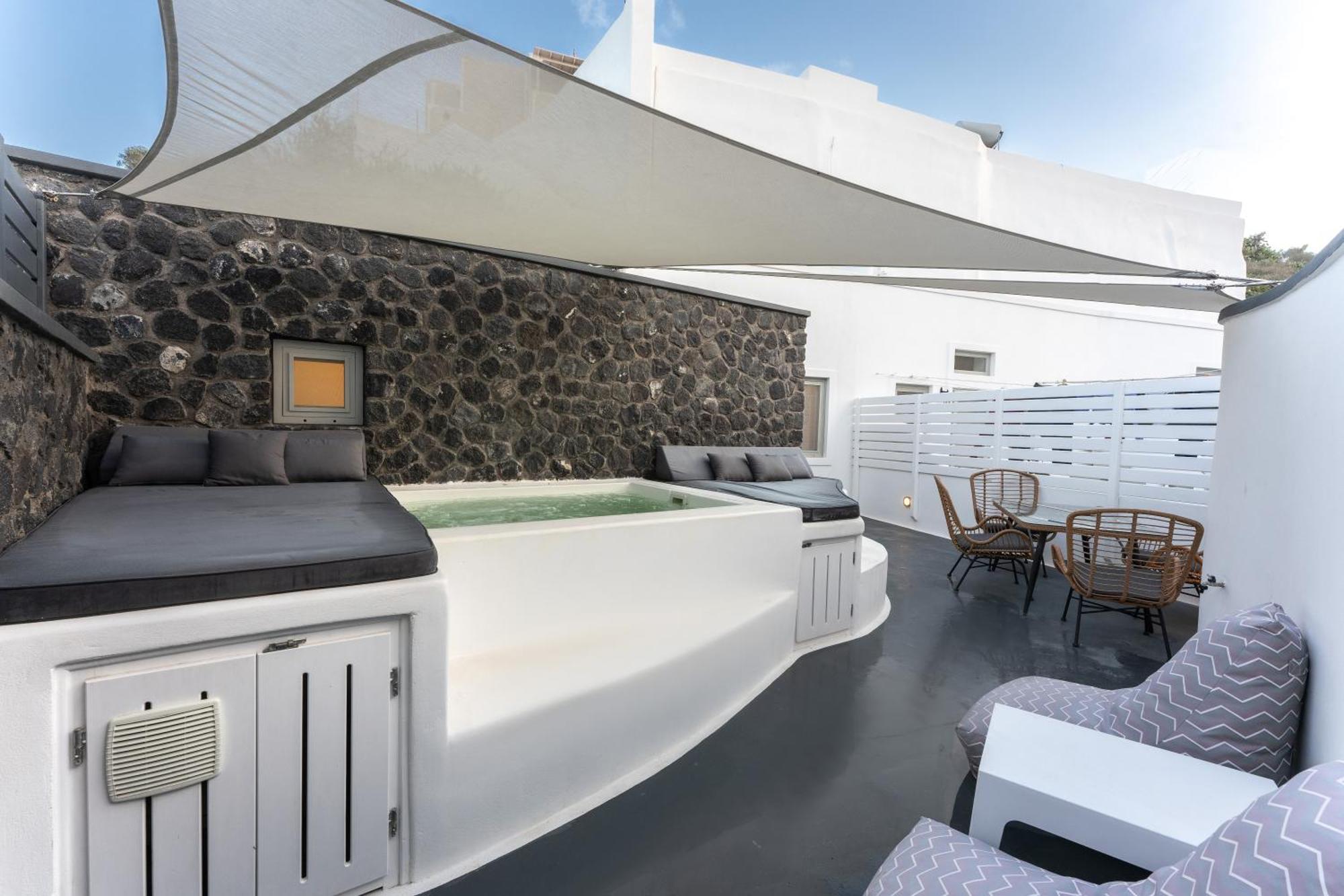 Sun Naam Home Santorini With Heated Jacuzzi Karterados  Exteriör bild
